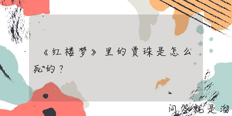 《红楼梦》里的贾珠是怎么死的？