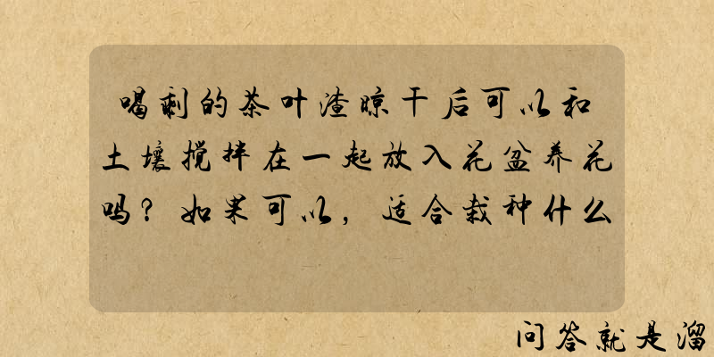 喝剩的茶叶渣晾干后可以和土壤搅拌在一起放入花盆养花吗？如果可以，适合栽种什么花？