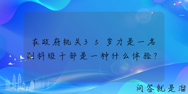 在政府机关35岁才是一名副科级干部是一种什么体验？