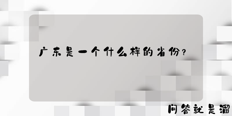 广东是一个什么样的省份？