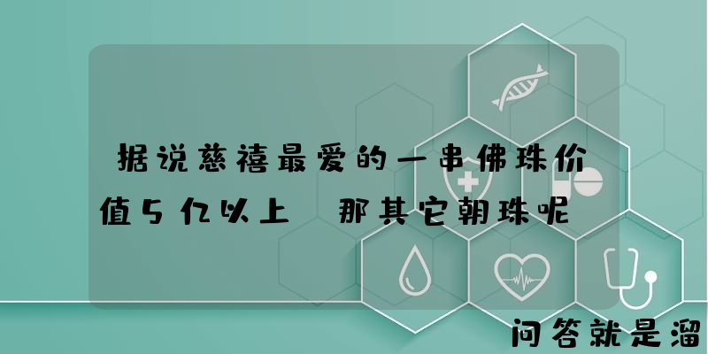 据说慈禧最爱的一串佛珠价值5亿以上，那其它朝珠呢？