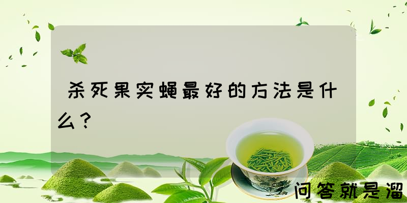 杀死果实蝇最好的方法是什么？