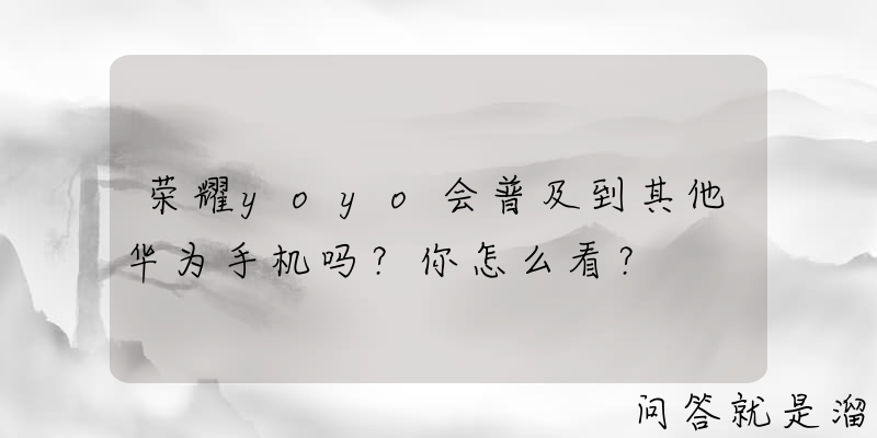 荣耀yoyo会普及到其他华为手机吗？你怎么看？