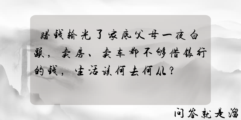 赌钱输光了家底父母一夜白头，卖房、卖车都不够借银行的钱，生活该何去何从？