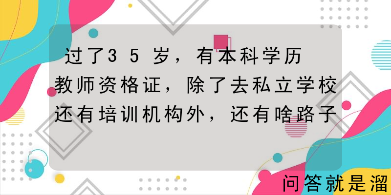 过了35岁，有本科学历+教师资格证，除了去私立学校还有培训机构外，还有啥路子？