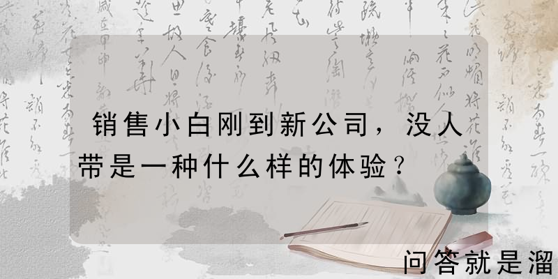 销售小白刚到新公司，没人带是一种什么样的体验？